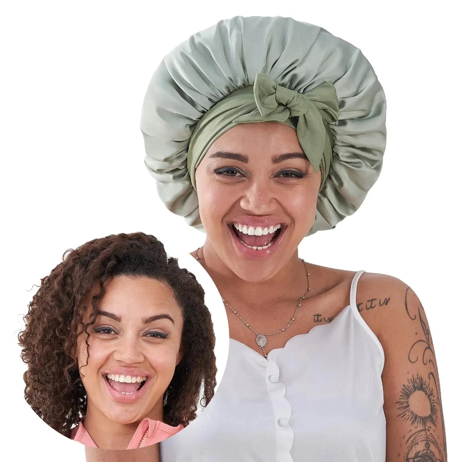 Premium Dual-Layer Hair Wrap with Adjustable Tie Band Anakha H. Nyx