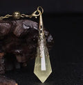 Natural Crystal Pendulum Necklace | Hexagonal Gemstone Divination Jewelry Anakha H. Nyx