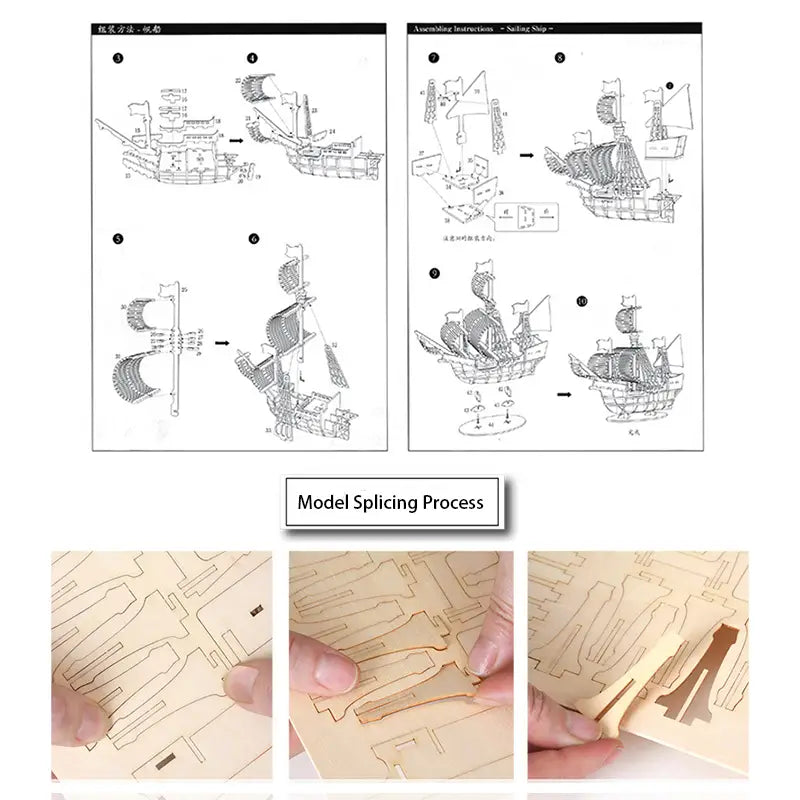 3D Wooden Sailboat Puzzle