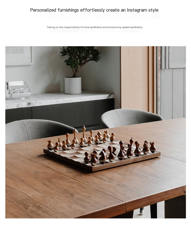 High-End Wooden Creative Chess Set for Home Decor