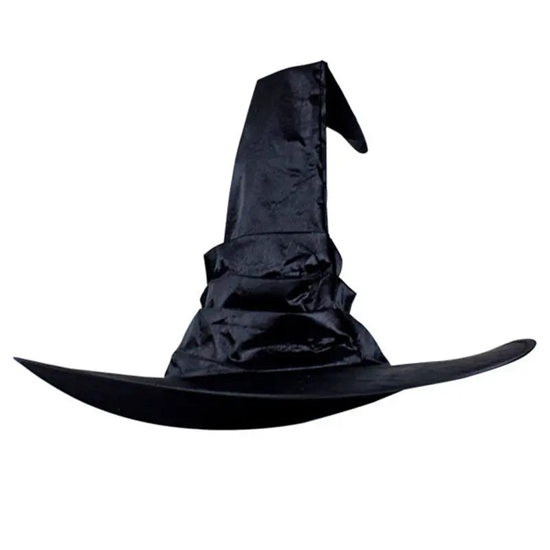 Premium Satin Pleated Witch Hat | Deluxe Ruched Gothic Sorceress Costume Cap Anakha H. Nyx