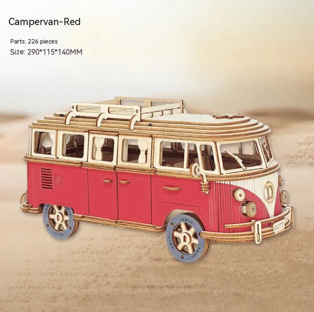 Wooden 3D Camper Puzzle (2 colors)