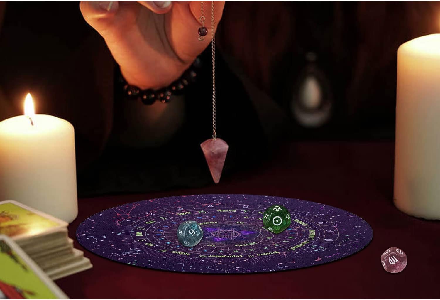 Complete Tarot Pendulum Divination Kit | Amethyst Crystal & Wooden Swing Board Set