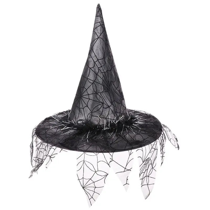 Deluxe Mesh Halloween Witch Hat | Dramatic Gothic Costume Prop Anakha H. Nyx