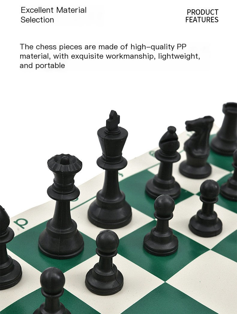 Portable Outdoor Chess Set with Plastic Leather Pieces