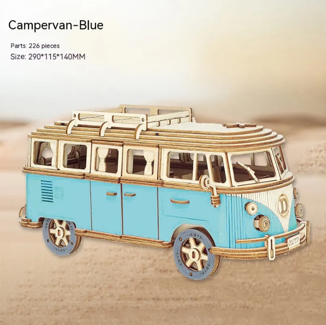 Wooden 3D Camper Puzzle (2 colors)