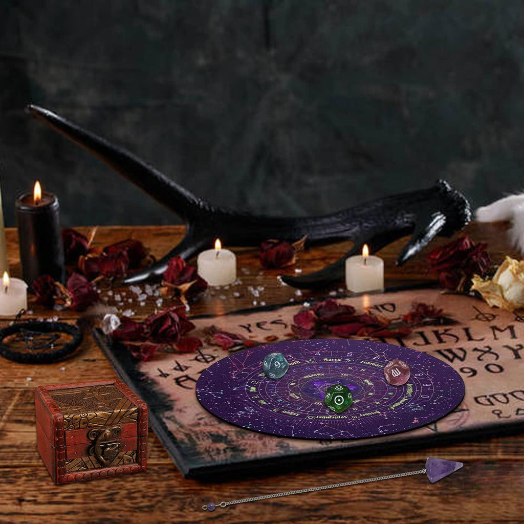 Complete Tarot Pendulum Divination Kit | Amethyst Crystal & Wooden Swing Board Set