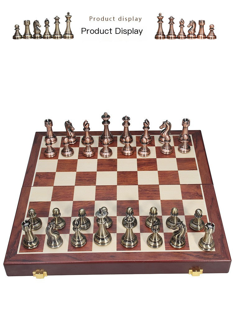 Premium Metal Bronze & Copper Competition Chess Set