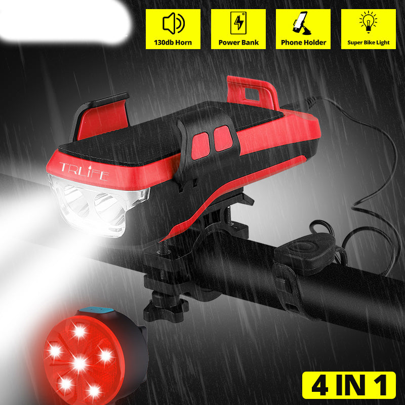 Bike Light w/ Phone Holder & Horn