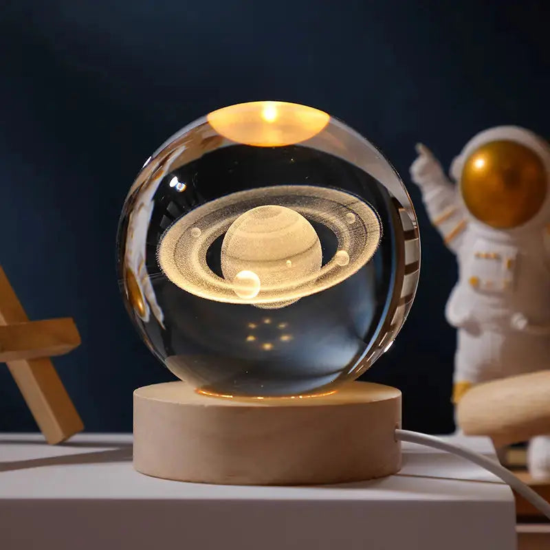 3D Laser-Engraved Cosmic Crystal Ball | Glowing Lunar & Solar System Desk Lamp Anakha H. Nyx