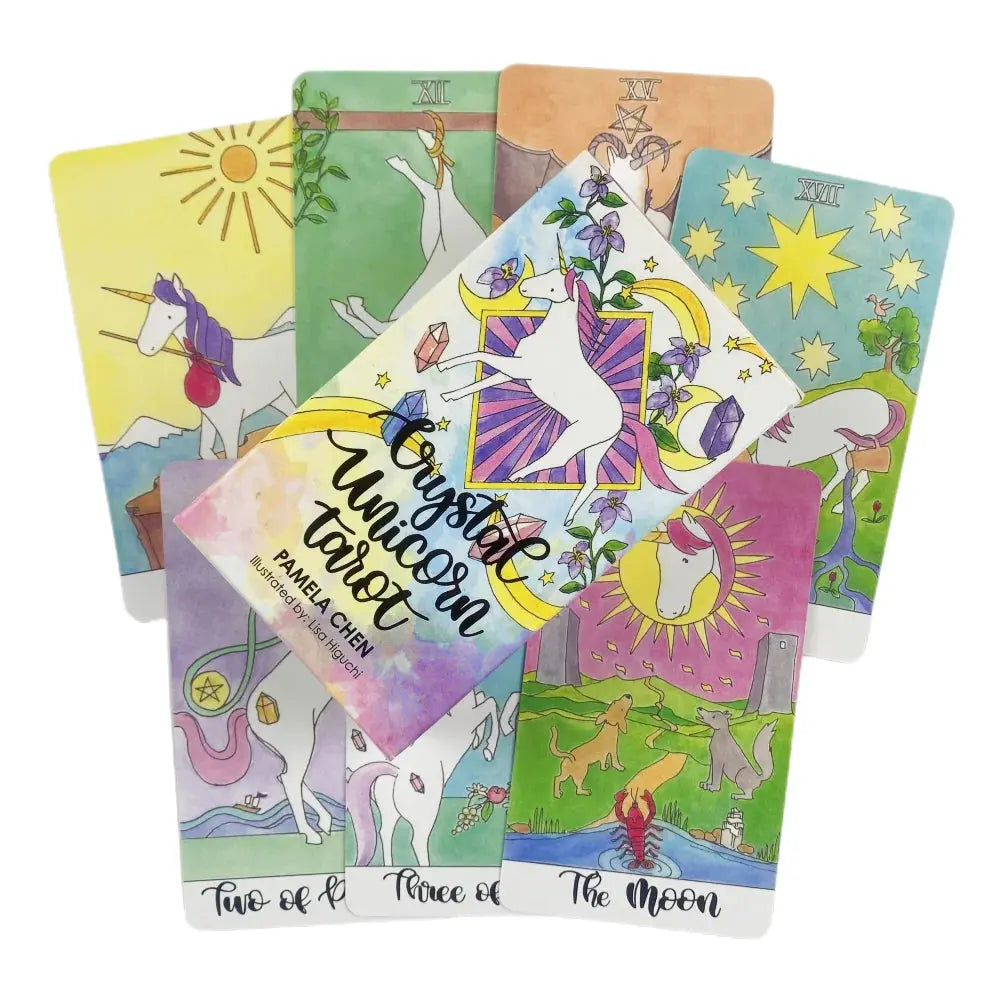 Crystal Unicorn Tarot - Each card incorporates crystal energies—like amethyst, rose quartz, and citrine Anakha H. Nyx