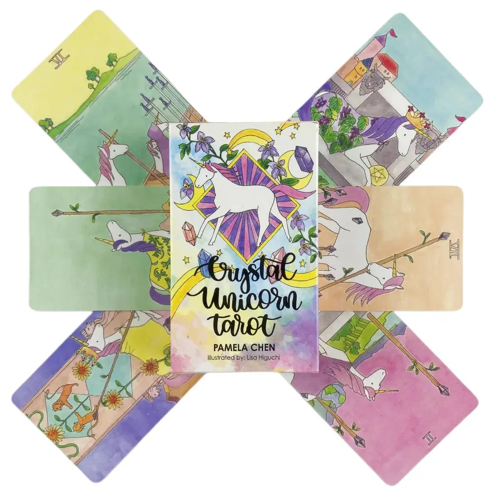 Crystal Unicorn Tarot - Each card incorporates crystal energies—like amethyst, rose quartz, and citrine Anakha H. Nyx