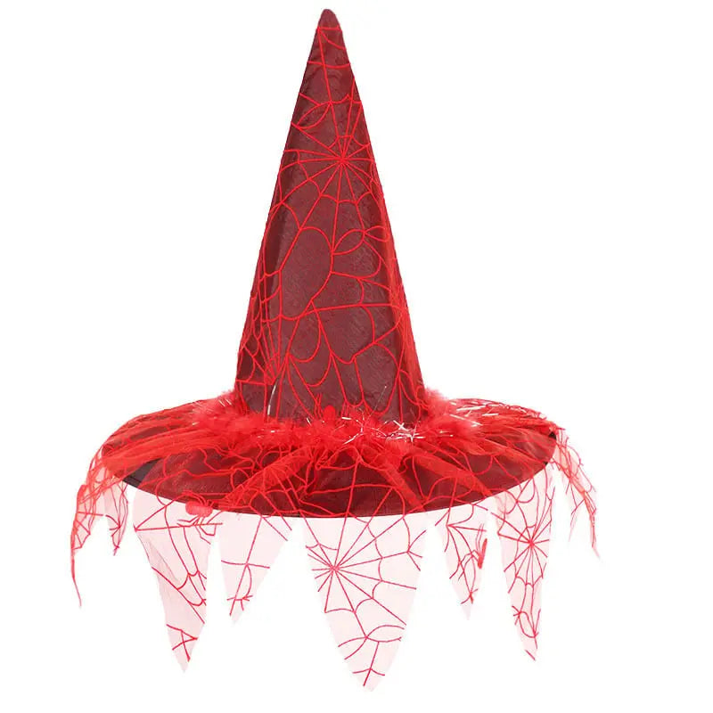 Deluxe Mesh Halloween Witch Hat | Dramatic Gothic Costume Prop Anakha H. Nyx