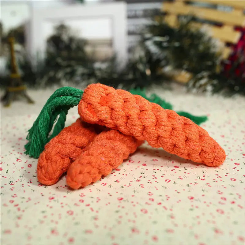 Carrot Shaped Cotton Rope Dog Toy Anakha H. Nyx