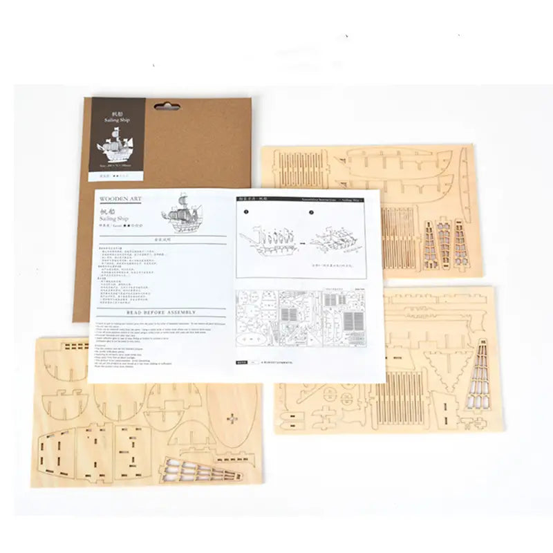 3D Wooden Sailboat Puzzle
