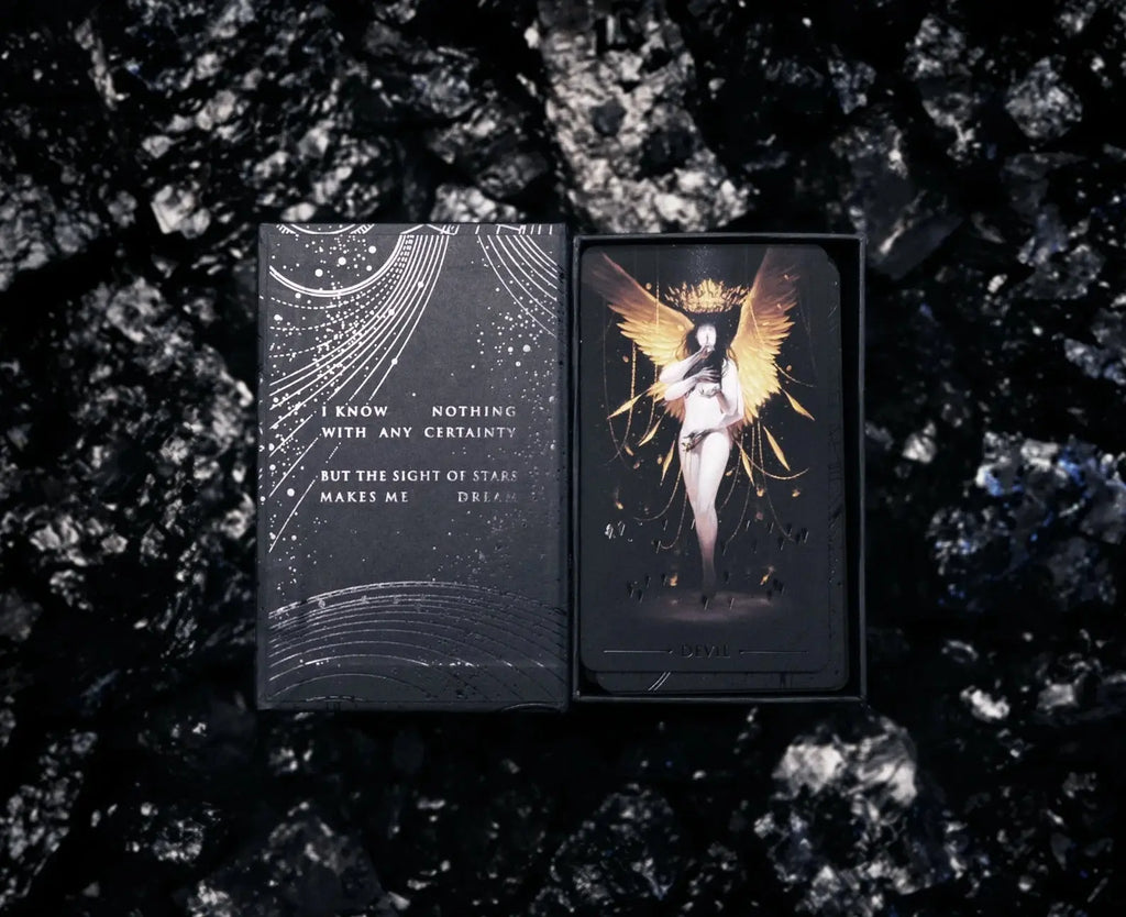 Hand Painted True Black Exquisite Tarot Anakha H. Nyx